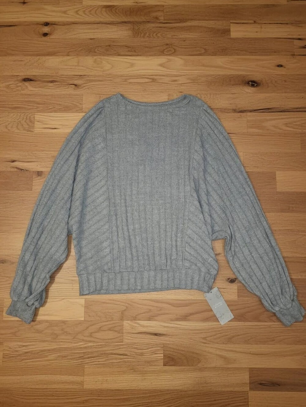 Emery Rose - Beige Ribbed Women's Sweater - Lightweight Knit, Size Medium (6)